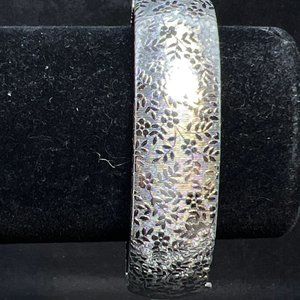 Vintage Silver Tone Hinged Bracelet (3998)